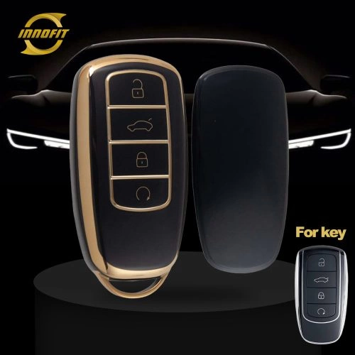 CRC1T1-Black-Gold Plating- Car Key Cover For Chery
