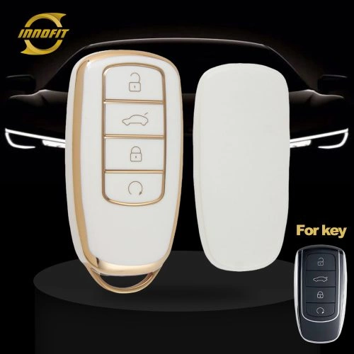 CRC1T1-White-Gold Plating- Car Key Cover For Chery