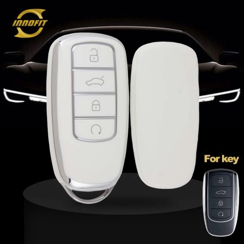 CRC1T1-White-Silver Plating- Car Key Cover For Chery