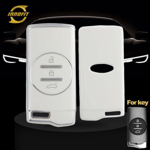 CRD1T1-White-Silver Plating- Car Key Cover For Chery