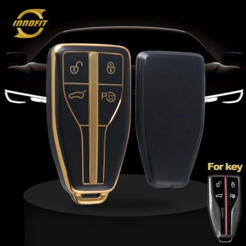 HNA2T1-Black-Gold Plating- Car Key Cover For Hong Qi