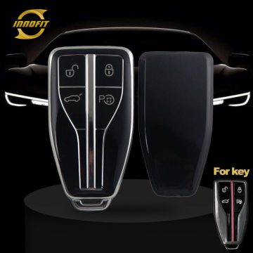 HNA2T1-Black-Silver Plating- Car Key Cover For Hong Qi