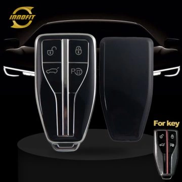 HNA2T1-Black-Silver Plating- Car Key Cover For Hong Qi