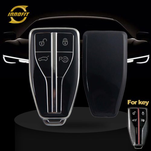 HNA2T1-Black-Silver Plating- Car Key Cover For Hong Qi