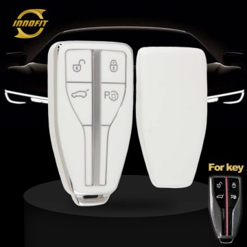 HNA2T1-White-Silver Plating- Car Key Cover For Hong Qi
