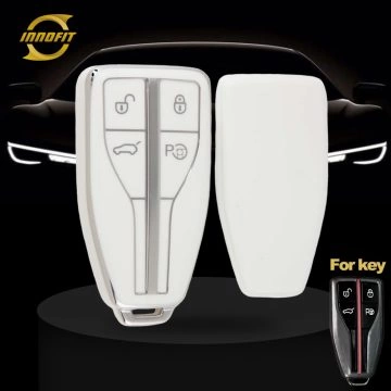 HNA2T1-White-Silver Plating- Car Key Cover For Hong Qi
