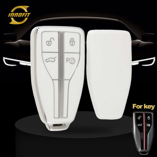 HNA2T1-White-Silver Plating- Car Key Cover For Hong Qi