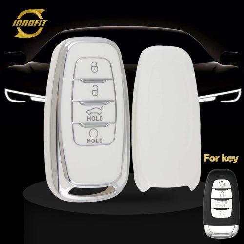 HNB1T1-White-Silver Plating- Car Key Cover For Hong Qi