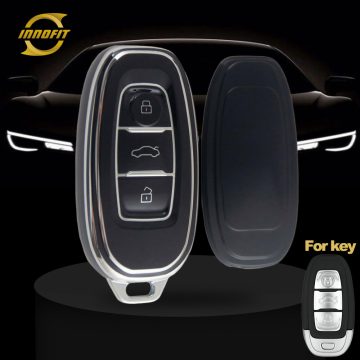 HNC1T1-Black-Silver Plating- Car Key Cover For Hong Qi