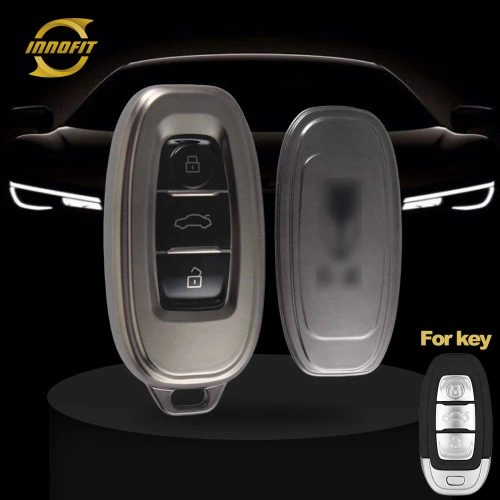 HNC1T1-Black-Metal Gray Plating- Car Key Cover For Hong Qi