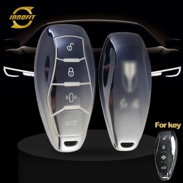 HND1T1-Gradient Gray- Car Key Cover For Hong Qi