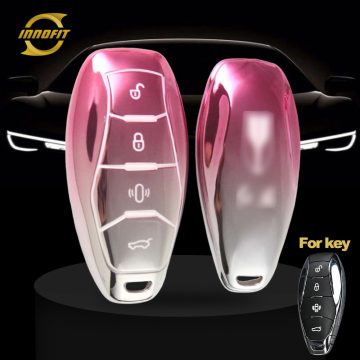 HND1T1-Gradient Pink- Car Key Cover For Hong Qi