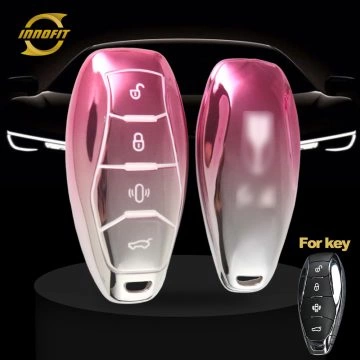 HND1T1-Gradient Pink- Car Key Cover For Hong Qi