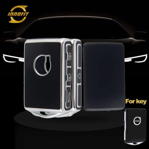 VLA1T1-블랙-실버 도금-볼보용 자동차 키 커버