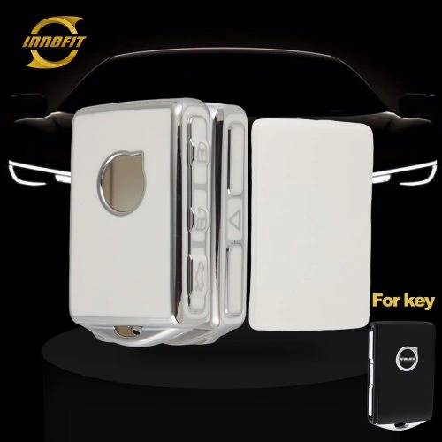 VLA1T1-White-Silver Plating- Car Key Cover For Volvo