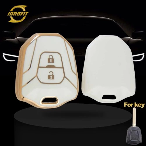 LSA1T1-White-Gold Plating- Car Key Cover For Lsuzu