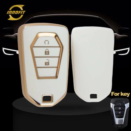 LSB1T1-White-Gold Plating- Car Key Cover For Lsuzu