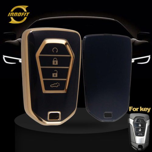 LSB2T1-Nero-Placcatura oro-Copertura chiave auto per Lsuzu