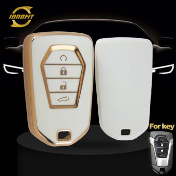 LSB2T1-White-Gold Plating- Car Key Cover For Lsuzu