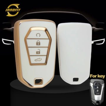 LSB2T1-White-Gold Plating- Car Key Cover For Lsuzu