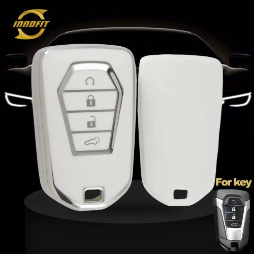 LSB2T1-White-Silver Plating- Car Key Cover For Lsuzu