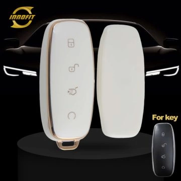 DEA1T1-White-Gold Plating- Car Key Cover For DENZA