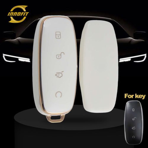 DEA1T1-White-Gold Plating- Car Key Cover For DENZA