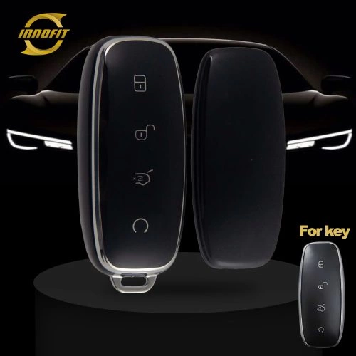 DEA1T1-Black-Silver Plating- Car Key Cover For DENZA