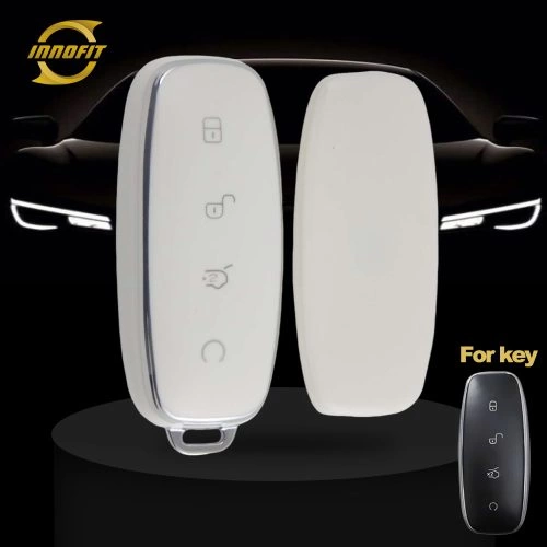 DEA1T1-White-Silver Plating- Car Key Cover For DENZA