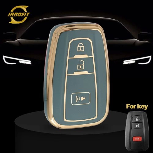 TOB8T1-Granny Grey-Gold Plating- Car Key Cover For Toyota