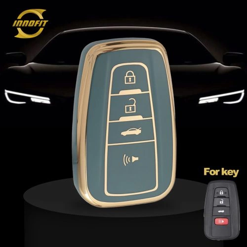 TOB6T1-Granny Grey-Gold Plating- Car Key Cover For Toyota
