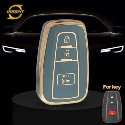 TOB3T1-Granny Grey-Gold Plating- Car Key Cover For Toyota