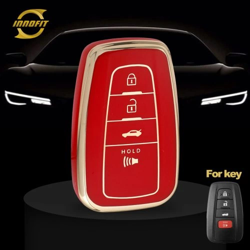 TOB13T1-Red-Gold Plating- Car Key Cover For Toyota
