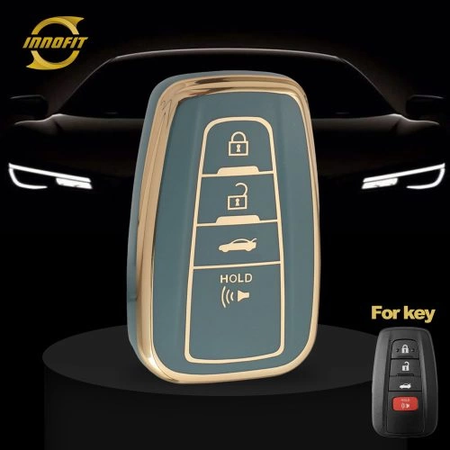 TOB13T1-Granny Grey-Gold Plating- Car Key Cover For Toyota