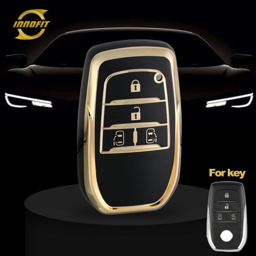 TOC16T1-Black-Gold Plating- Car Key Cover For Toyota