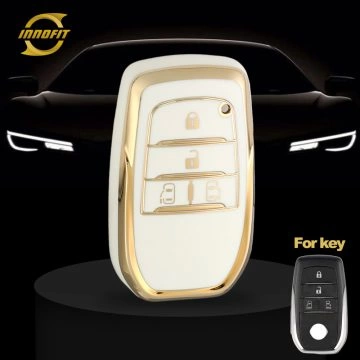 TOC16T1-White-Gold Plating- Car Key Cover For Toyota