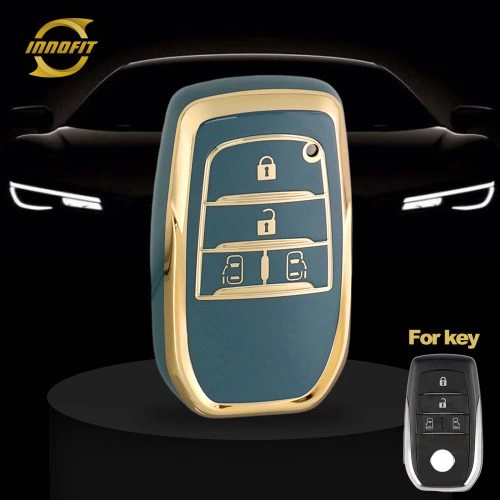 TOC16T1-Granny Grey-Gold Plating- Car Key Cover For Toyota
