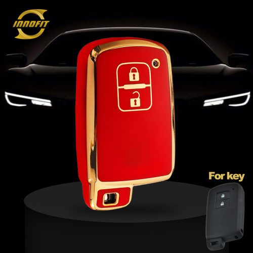 TOD2T1-Red-Gold Plating- Car Key Cover For Toyota