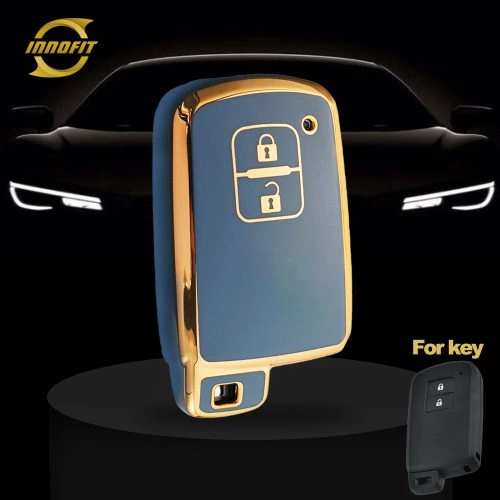 TOD2T1-Granny Grey-Gold Plating- Car Key Cover For Toyota
