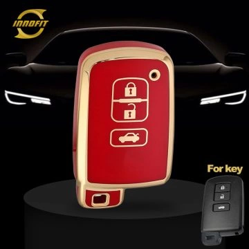 TOD1T1-Red-Gold Plating- Car Key Cover For Toyota
