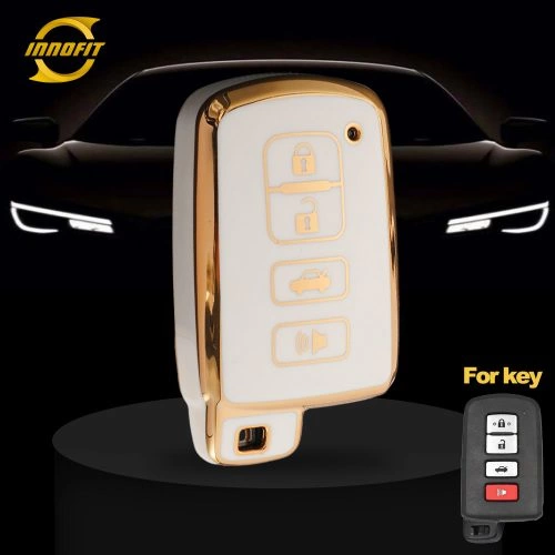 TOD4T1-White-Gold Plating- Car Key Cover For Toyota