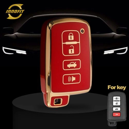 TOD4T1-Red-Gold Plating- Car Key Cover For Toyota
