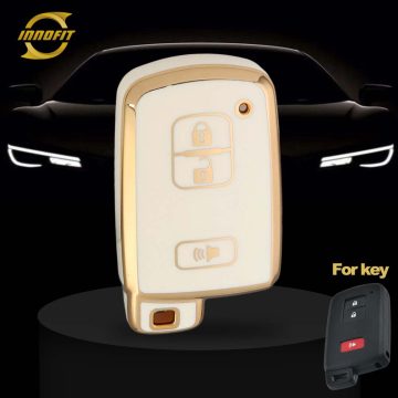 TOD5T1-White-Gold Plating- Car Key Cover For Toyota