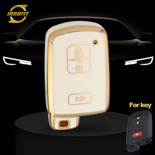 TOD5T1-White-Gold Plating- Car Key Cover For Toyota