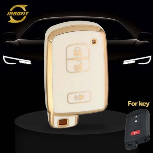 TOD5T1-White-Gold Plating- Car Key Cover For Toyota