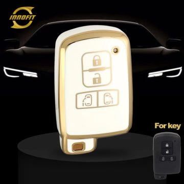 TOD9T1-White-Gold Plating- Car Key Cover For Toyota