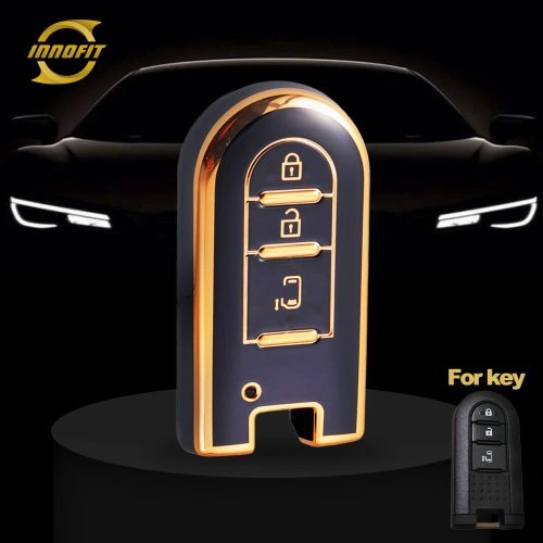TOE3T1-Black-Gold Plating- Car Key Cover For Toyota Perodua