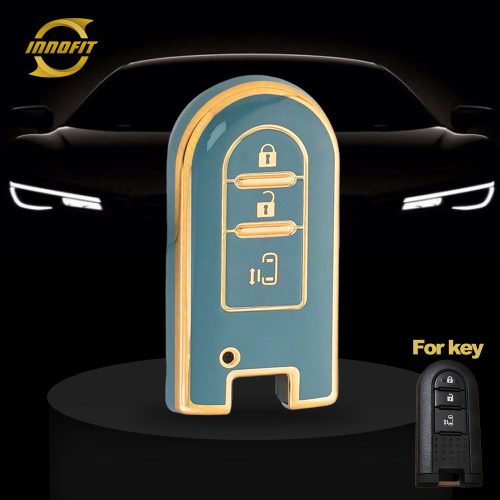 TOE3T1-Granny Grey-Gold Plating- Car Key Cover For Toyota Perodua
