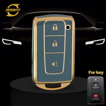 TOF2T1-Granny Grey-Gold Plating- Car Key Cover For Toyota