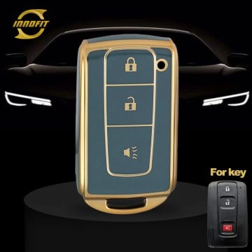 TOF2T1-Granny Grey-Gold Plating- Car Key Cover For Toyota